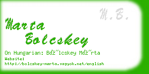 marta bolcskey business card